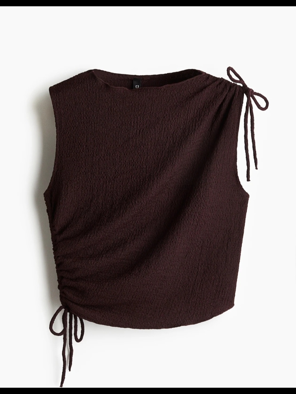 Sleeveless Tie-Shoulder Top in Dark Brown